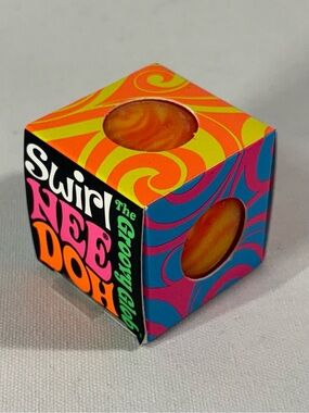 🧡 [NEW] NEE DOH TEENIE GROOVY GLOB SWIRL ORANGE VIRAL SQUISHY BALL SCHYLLING 🧡